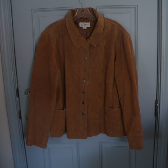 Ladies C.J. Banks Tailored Suede Leather Jacket 3X - Picture 1 of 8